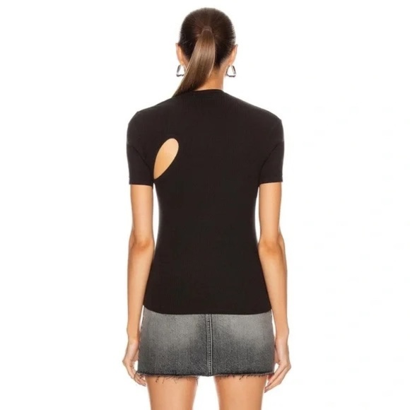 John Elliott Cut out One shoulder asymmetrical lightweight top t-shirt 1 XS S - Picture 3 of 5
